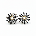 Black and gold sea coral-inspired starburst stud earrings