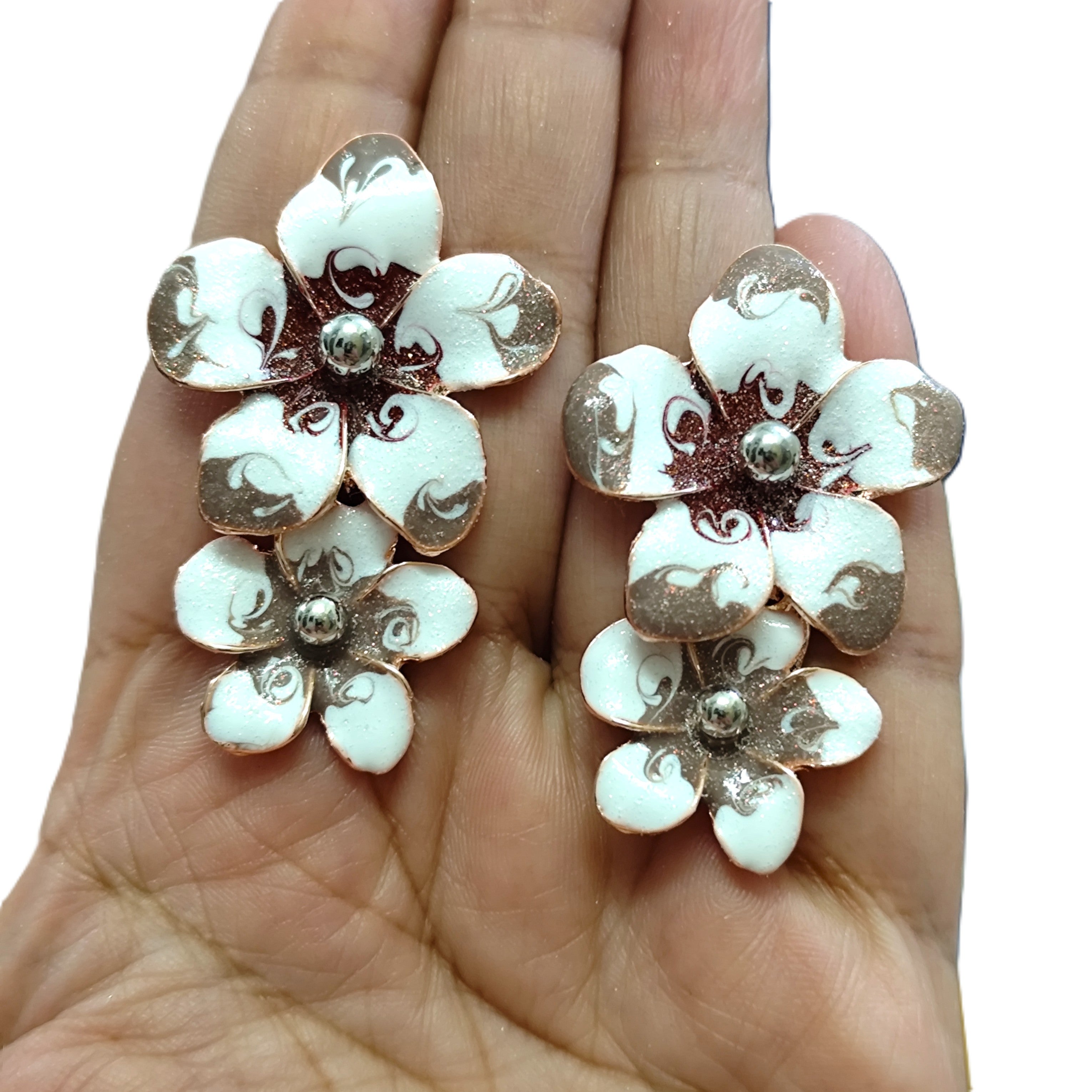 Brown Enameled Earring